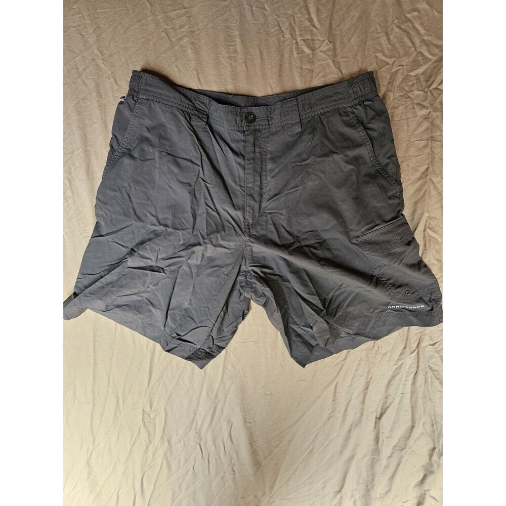 Columbia PFG Shorts Men’s Size 36 8" Gray Omni-Shade Mesh Pockets Casual Hiking